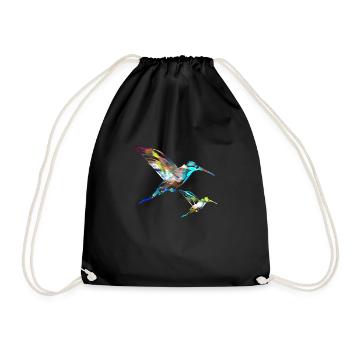 kolibri, graffiti ,malerei, vogel,malerei, - Turnbeutel - Schwarz - Vorne