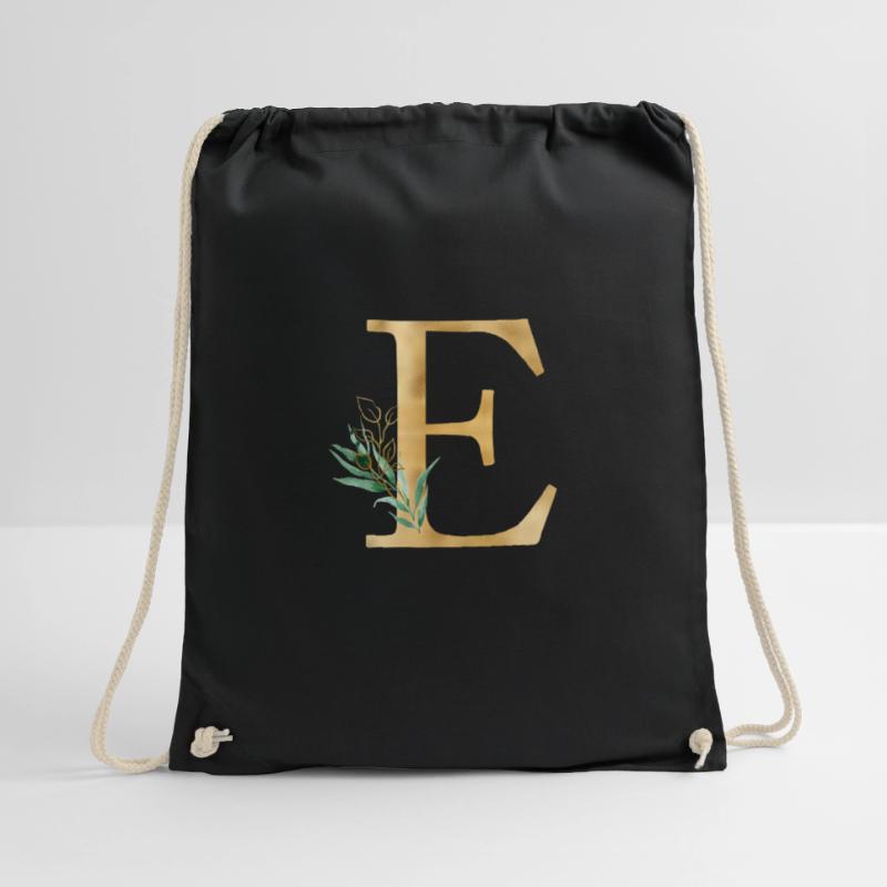 Customizable Monogram E Botany Drawstring Bag