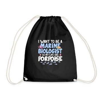 I Want To Be A Marine Biologist So My Life Has Por - Drawstring Bag - black - Front