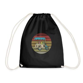 Street Food Moped Asia - Drawstring Bag - black - Front