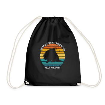 Porcupine designs for hedgehog porcupine fan - Drawstring Bag - black - Front