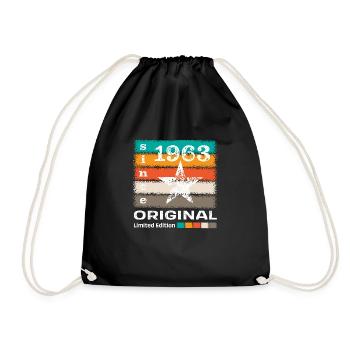 Born 1963 Retro - Drawstring Bag - black - Front