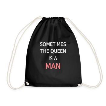 Queen Man King Funny Cool Love Kings - Drawstring Bag - black - Front