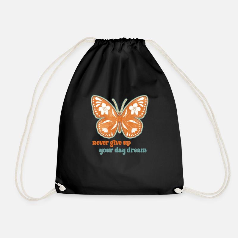 Schmetterling Blume blumig Sprüche Spruch Blumen - Turnbeutel - Schwarz