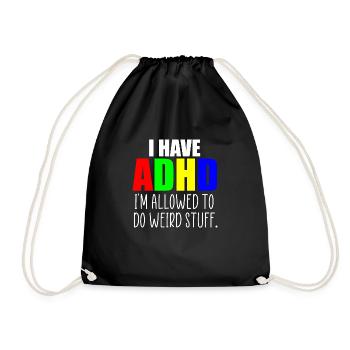 adhd quote - Drawstring Bag - black - Front