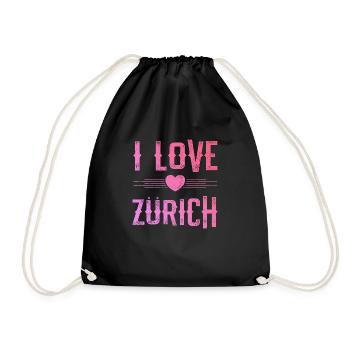 I Love Zurich - Drawstring Bag - black - Front