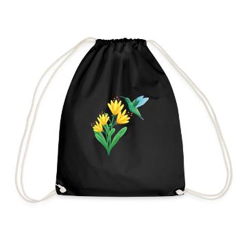small hummingbird - Drawstring Bag - black - Front