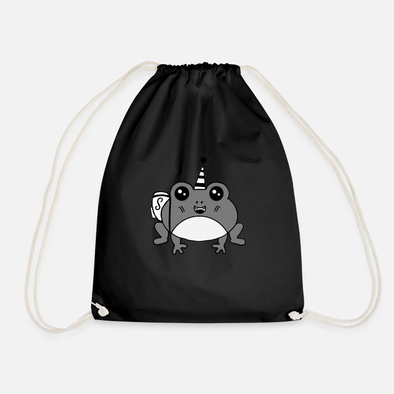 Silo der Frosch (schwarz und weiß) - Turnbeutel - Schwarz