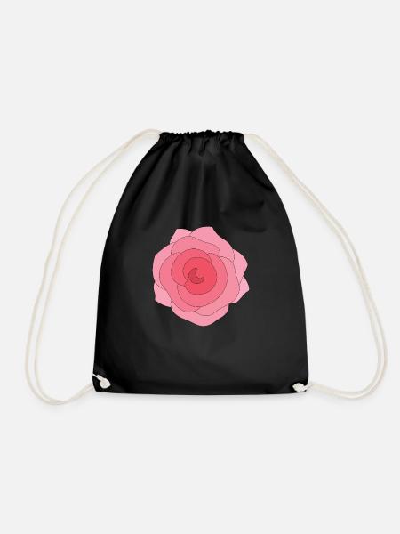 Beautiful Rose - Drawstring Bag - black