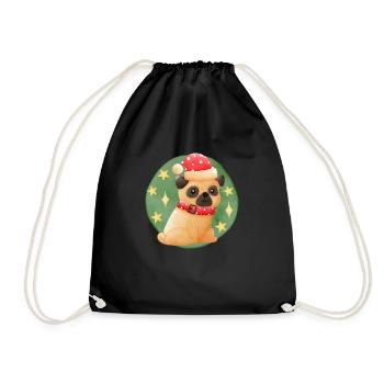14W Christmas Mops - Turnbeutel - Schwarz - Vorne