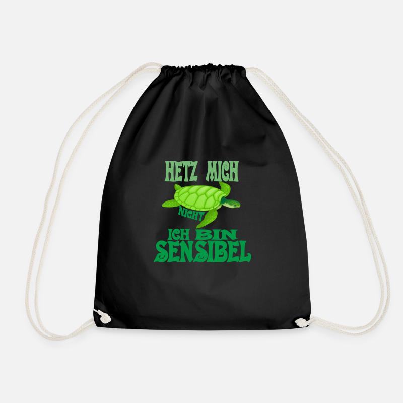 Hetz mich nicht ich bin sensibel Hetz mich nicht - Turnbeutel - Schwarz