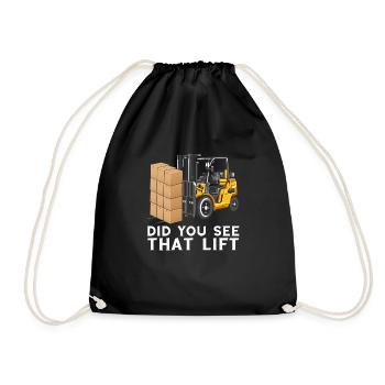 Forklift operator and forklift driver - Drawstring Bag - black - Front