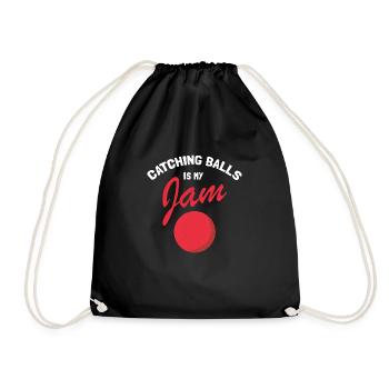 Dodgeball for Dodgeball Player and Gaga Ball - Drawstring Bag - black - Front