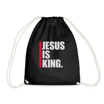 jesus is king quote - Drawstring Bag - black - Front