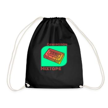 Generation Mixtape Kassette Kidcore Geschenk Idee - Turnbeutel - Schwarz - Vorne