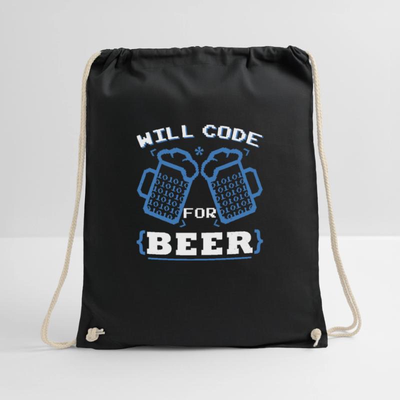 Will Code For Beer | Programmer Coding Drawstring Bag
