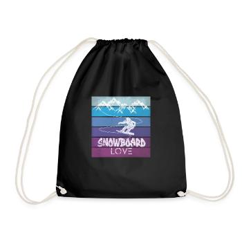 Snowboard Snowboarding Shirt Board Love Vintage - Sac de sport léger - noir - Devant