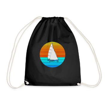 Segelschiff Retro - Turnbeutel - Schwarz - Vorne