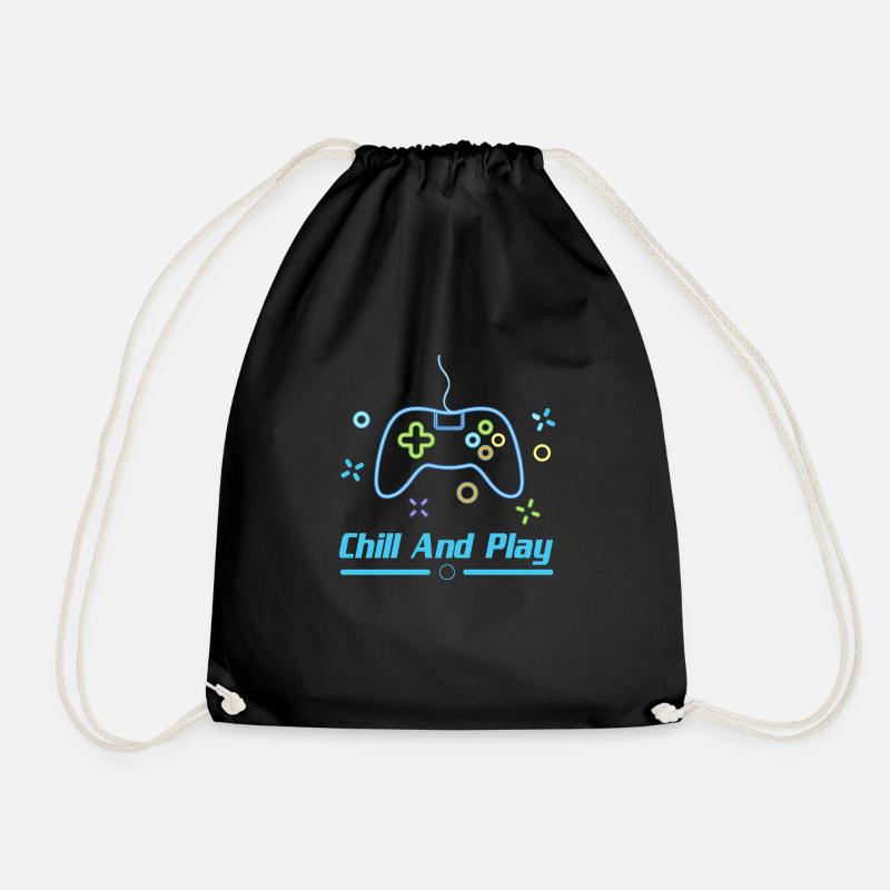 Chill And Play - Drawstring Bag - black
