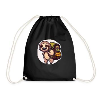 Hiking Sloth - Drawstring Bag - black - Front