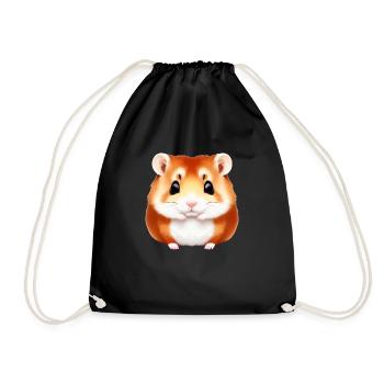 Mignon Cartoon Hamster Love Pet 16 - Sac de sport léger - noir - Devant