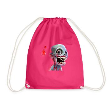 Un zombie de dessin animé mignon drôle - Sac de sport léger - fuchsia - Devant