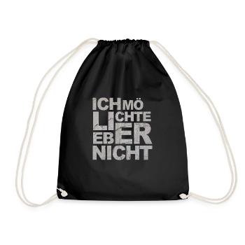 Bartleby der Schreiber - Ich möchte lieber nicht - Turnbeutel - Schwarz - Vorne
