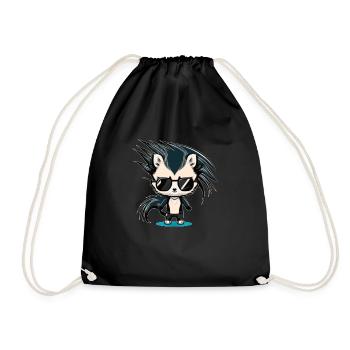 Une moufette cool avec des lunettes de soleil Look comique - Sac de sport léger - noir - Devant