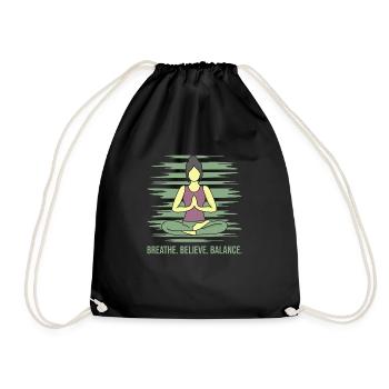 Yoga - faith and find your balance - Drawstring Bag - black - Front