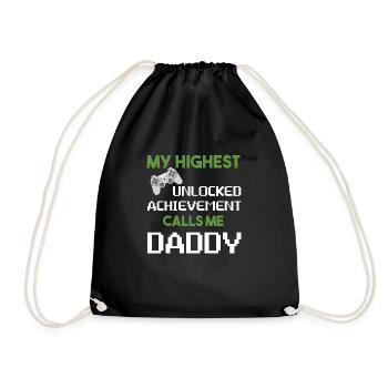 Nerdy Drôle Fête des pères Gamer Papa Jeux vidéo - Sac de sport léger - noir - Devant