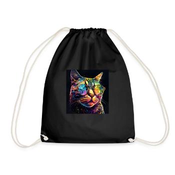 Acid Cat House Music Raven Celebrate Party Festival - Drawstring Bag - black - Front