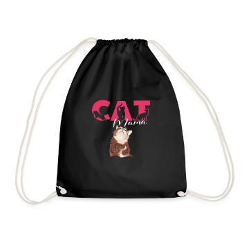 Drôle de maman chat - Sac de sport léger - noir - Devant