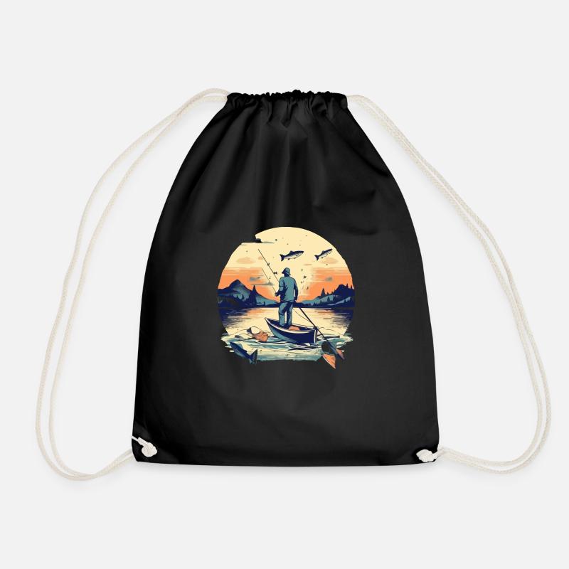 Rémi the fisherman - Drawstring Bag - black