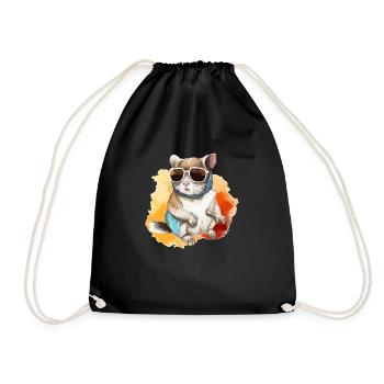 Zik the spectacled squirrel - Drawstring Bag - black - Front