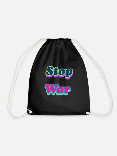 Stop war - Turnbeutel - Schwarz