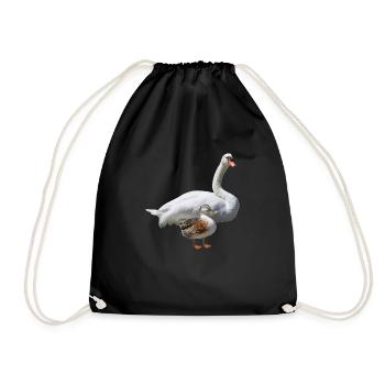 Schwan - Turnbeutel - Schwarz - Vorne