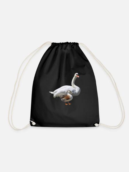Schwan - Turnbeutel - Schwarz