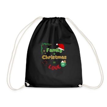 Weihnachtliches Design - Turnbeutel - Schwarz - Vorne