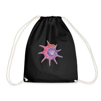 « Bolma », design de ligne boho, série « Shells » - Sac de sport léger - noir - Devant