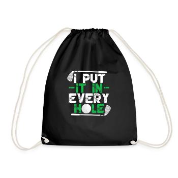 Funny Golf Player Golf Club - Drawstring Bag - black - Front
