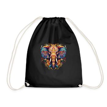 Mystic Elephant Spell - Drawstring Bag - black - Front