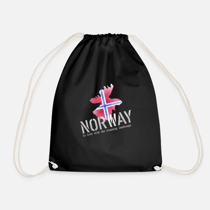 Elch Norwegen Norge - Turnbeutel - Schwarz