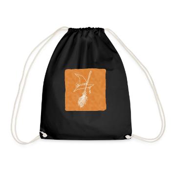 "Witch", Boho Line Art Design, Series "Halloween" - Drawstring Bag - black - Front
