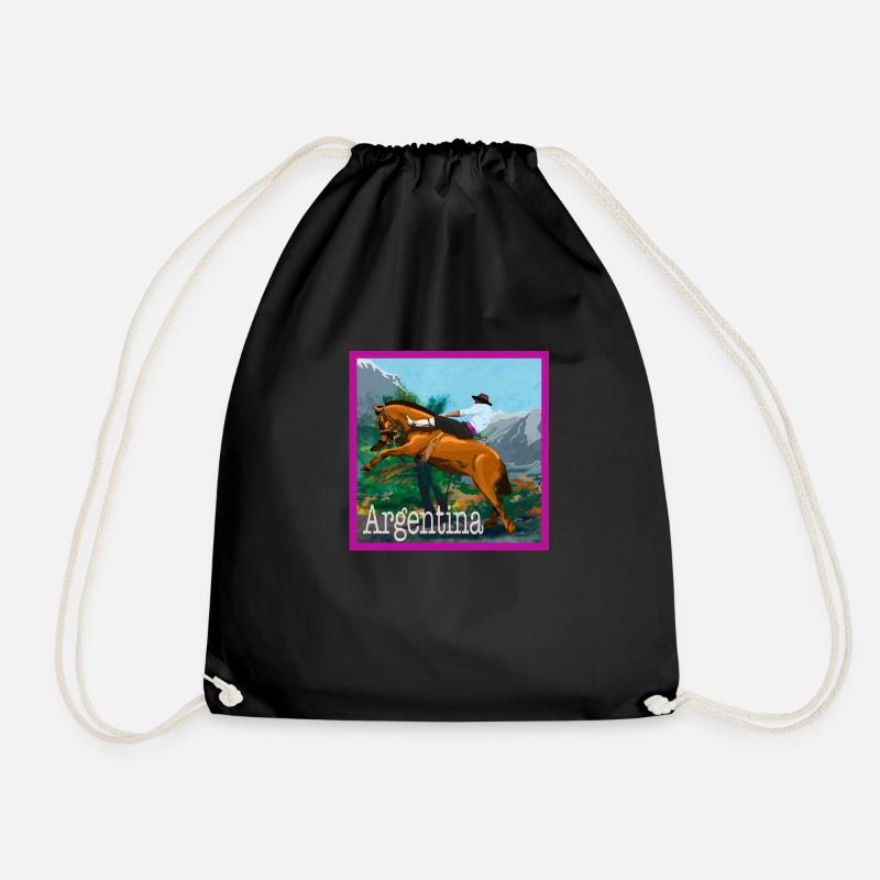 Argentina - Drawstring Bag - black
