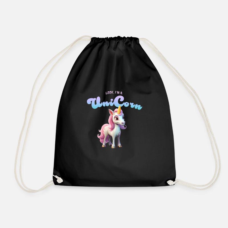unicorn - Turnbeutel - Schwarz