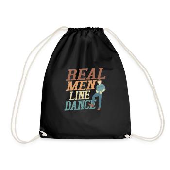 Real Men Line Dance Country Music Western - Turnbeutel - Schwarz - Vorne