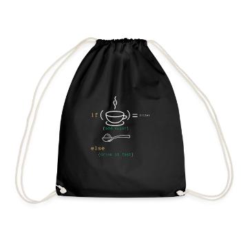 Code Coffee T-shirt - Drawstring Bag - black - Front