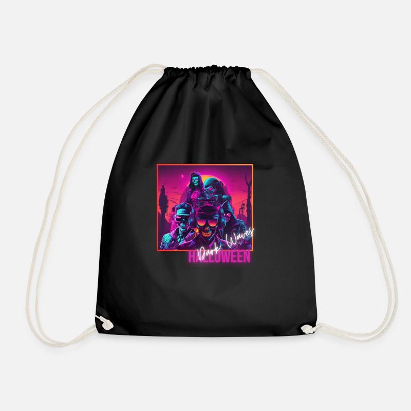 Dark Waves - Drawstring Bag - black