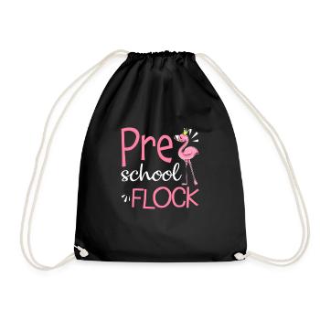 Troupeau préscolaire Flamingo Retour à l’école - Sac de sport léger - noir - Devant
