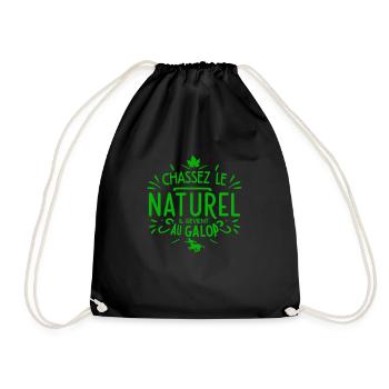 citation proverbe chassez le naturel - Sac de sport léger - noir - Devant
